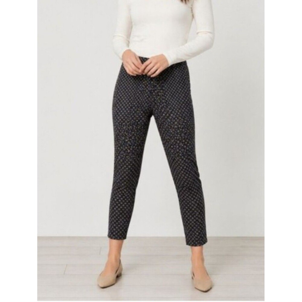 Talbots Essex Ankle Pants Geo Hearts Women's 8 Ankle Pull On Waistband Comfort